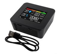 Calidad del aire 9 en 1 con detector HCHO TVOC PM2.5 PM10 PM1.0, medidor de humedad, batería de 2000 mAh para oficina en casa