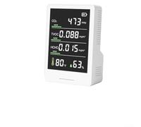 Calidad del aire con detector de formaldehído, medidor de humedad para interiores del hogar, sensor de COV PM2.5, bateo de 1200 mAh (semiconductor)