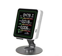 Calidad del aire interior 5 en 1 para HCHO, TVOC y humedad con pantalla a color, batería de 1200 mAh, carga tipo C (blanco)