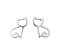 Calidad Premium 1 par pendientes Lady Girl plata Cat Ear Studs gancho pendientes accesorios joyas clip amor regalo convenient and practical