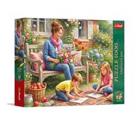 Calidad Trefl Premium Plus - Día de la Madre: La Familia en el jardín - 1000 Piezas, Serie Temas atemporales, Piezas Que encajan a la perfección, para Adultos y niños a Partir de 14 años