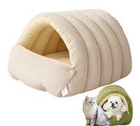 Calidez Acogedora Comodidad Cueva para Mascotas de Felpa, Acogedora Cama para Perros y Gatos Monstruos, Tienda de campaña para Gatos Durmientes para Mascotas, Casa Interior para Gat-os (White,L)
