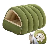 Calidez Acogedora Comodidad Cueva para Mascotas de Felpa, Acogedora Cama para Perros y Gatos Monstruos, Tienda de campaña para Gatos Durmientes para Mascotas, Casa Interior para Gat-os (Green,S)