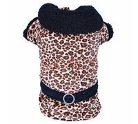 Cálido Abrigo para perros con look de leopardo marrón DoggyDolly - 60% Última pieza talla L