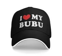 Cálido algodón Puro, Gorra de béisbol Casual de Verano I Love My Bubu I Heart My Bubu Camping Trucker Hat para Hombres Unisex Visera Solar DIY Print Baseball Caps