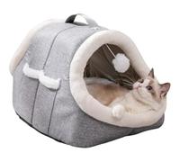cálido arqueado de Doble Puerta para Mascotas, Cuevas para Gatos de Interior, Cama de Invierno semicerrada para Gatos de Interior, de Cueva cálida Cubierta, cómoda Cama Interior para Gatos