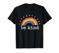 Cálido Mensaje Positivo del Arco Iris de Be Kind Camiseta