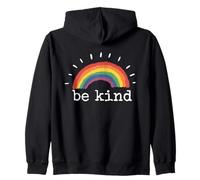 Cálido Mensaje Positivo del Arco Iris de Be Kind Sudadera con Capucha