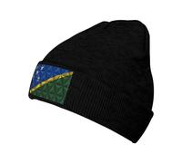 Cálidos Gorras Beanie de Punto, Bandera de Las Islas Salomón con Efecto Poligonal, Moderno Beanie Sombrero Tejido, Gorros de Punto para Mujer, Esquí, Corriendo
