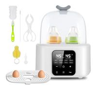 Calienta Biberones 6 en 1 con Control de Temperatura, Calentamiento Rápido en Minutos para Leche Materna y Fórmula, Esterilizador Biberones con Pantalla LCD Digital para Viajes y Uso Doméstico