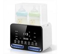 calienta biberones para bebé Carehabi para 2 biberones, Esterilizador Biberones, blanco, sistema 4 en 1 con esterilizador y control de temperatura, calienta y descongela alimentos para bebé