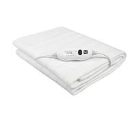 Calientacamas eléctrico en color blanco, dimensiones: 150 * 80 cm, lavable. 2 ajustes de temperatura. Potencia: 60W. THULOS TH-EB300.