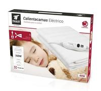 Calientacamas eléctrico en color blanco, dimensiones: 150 * 80 cm, lavable. 2 ajustes de temperatura. Potencia: 60W. THULOS TH-EB300.