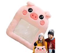 Calientamanos de peluche, calentador de manos de peluche, soporte para teléfono con cojín de peluche en forma de animal, cojín de peluche suave para envolver las manos