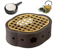 Calientaplatos para tetera, calentador de tetera de cerámica, calentador de café, calentador de té, calentadores de cerámica, calentadores para taza, traer velas con diseño tallado hueco para café en