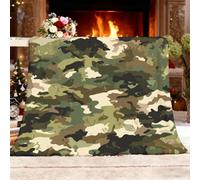 Caliente Forro Polar | Antialérgico Manta GruesaRetro Militar Estilo CamuflajePara Cama Sofá Sillón y Viaje Uso Diario Decoración Del hogar