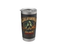 California Alien Invasion Retro UFO UAP Extraterrestre Vaso térmico de acero inoxidable de doble pared