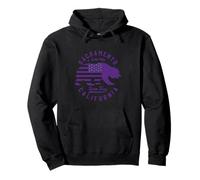 California Bear Bandera americana Sacramento City CA Vintage Sudadera con Capucha