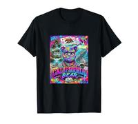 California Bear Graffiti Art Streetwear Urban Cali Flag Camiseta
