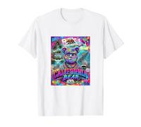 California Bear Graffiti Art Streetwear Urban Cali Flag Camiseta gráfica económica, Hombre, Blanco, XL