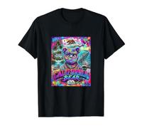 California Bear Graffiti Art Streetwear Urban Cali Flag Camiseta gráfica económica, Hombre, Negro, XL