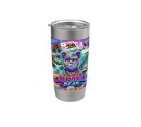California Bear Graffiti Art Streetwear Urban Cali Flag Vaso térmico de acero inoxidable de doble pared
