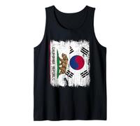 California Corea del Sur Media Bandera Californiana Corea del Sur Camiseta sin Mangas