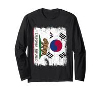 California Corea del Sur Media Bandera Californiana Corea del Sur Manga Larga