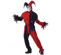 California Costumes 00746 - Disfraz De Bufón Malvado / Joker Rojo Negro Vestido Para Hombre Talla XL