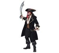 California Costumes 01397 Disfraz de capitán pirata de lujo para adultos, sólido, negro, marrón, talla única