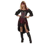 California Costumes Chicas Piratas, Adultos Disfraz, Negro/Burgunderrot, L para Mujer