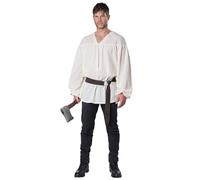 California Costumes Disfraz de campesino renacentista para adulto (beige), talla pequeña/mediana