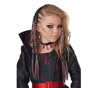 California Costumes Trenzas con clip (rojo/negro), estándar