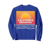 California Dreaming Sunset Beach Gráfico Sudadera, Unisex para Adultos, Azul Real, M