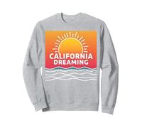 California Dreaming Sunset Beach Gráfico Sudadera, Unisex para Adultos, Gris Jaspeado, M
