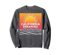 California Dreaming Sunset Beach Gráfico Sudadera, Unisex para Adultos, Jaspeado Oscuro, XL