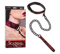 California Exotic Novelties Collar con Correa, Color Negro/Rojo - 1 Kit (SE-2712-50-3)