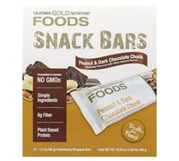 California Gold Nutrition, Foods, Barras de maní y chocolate amargo con almendras tostadas secas, fibra de raíz de achicoria, patatas fritas de guisantes y miel, 12 barras, 1.4 oz (40 g) cada una
