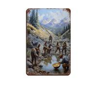 California Gold Rush - Póster retro de metal para pintura de hierro, bar, cueva de gente, cafetería, garaje, decoración de pared, 8 x 12 pulgadas (20 x 30 cm)
