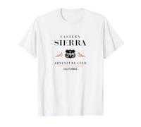California Highway 395 Eastern Sierra Senderismo Adventure Club Camiseta gráfica económica, Hombre, Blanco, L