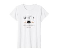 California Highway 395 Eastern Sierra Senderismo Adventure Club Camiseta gráfica económica, Mujer, Blanco, S