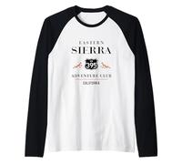 California Highway 395 Eastern Sierra Senderismo Adventure Club Camiseta Manga Raglan