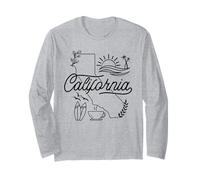 California Line Art Cool Artwork Sunset Surf Café Gráfico Manga Larga