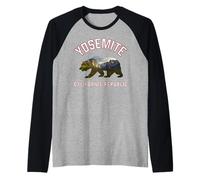California Republic Bear Yosemite Valley National Park Flag Camiseta Manga Raglan