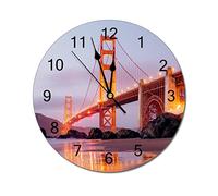California San Francisco EE. UU. Playa Mar Redondo Relojes De Pared Sin Tictac Reloj Decorativo Decoración Reloj Redondo para Cocina Decoración Escuela 25Cm