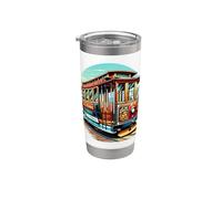California San Francisco Teleférico SF Sightseeing Travel CA Vaso térmico de acero inoxidable de doble pared