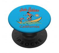 California Santa Bárbara CA Surfer Surfing Beach Vacaciones PopSockets PopGrip Adhesivo
