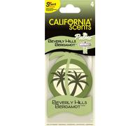 California Scents - Ambientador de Coche con Fragancia, Olor y Esencias a Bergamota, Papel con Forma de Palmera, 4 UDS