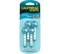 California Scents - Ambientador de Coche con Fragancia, Olor y Esencias a Ola Marina, bastones de ventilación, 4 unidades