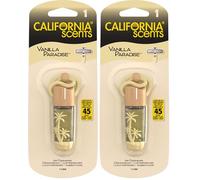 California Scents Ambientador de Coche en Botella Colgante - Fragancia Duradera de Vainilla (Hasta 45 Días) - Fácil de Colgar y Disfrutar de Aromas Atrevidos y Relajantes, 1 Unidad (Paquete de 2)